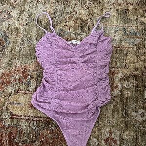 miley and molly lavender lace bodysuit